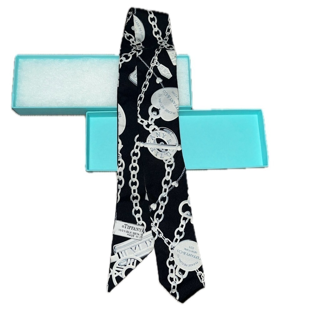 Tiffany & Co. Black Silk Printed Bandeau